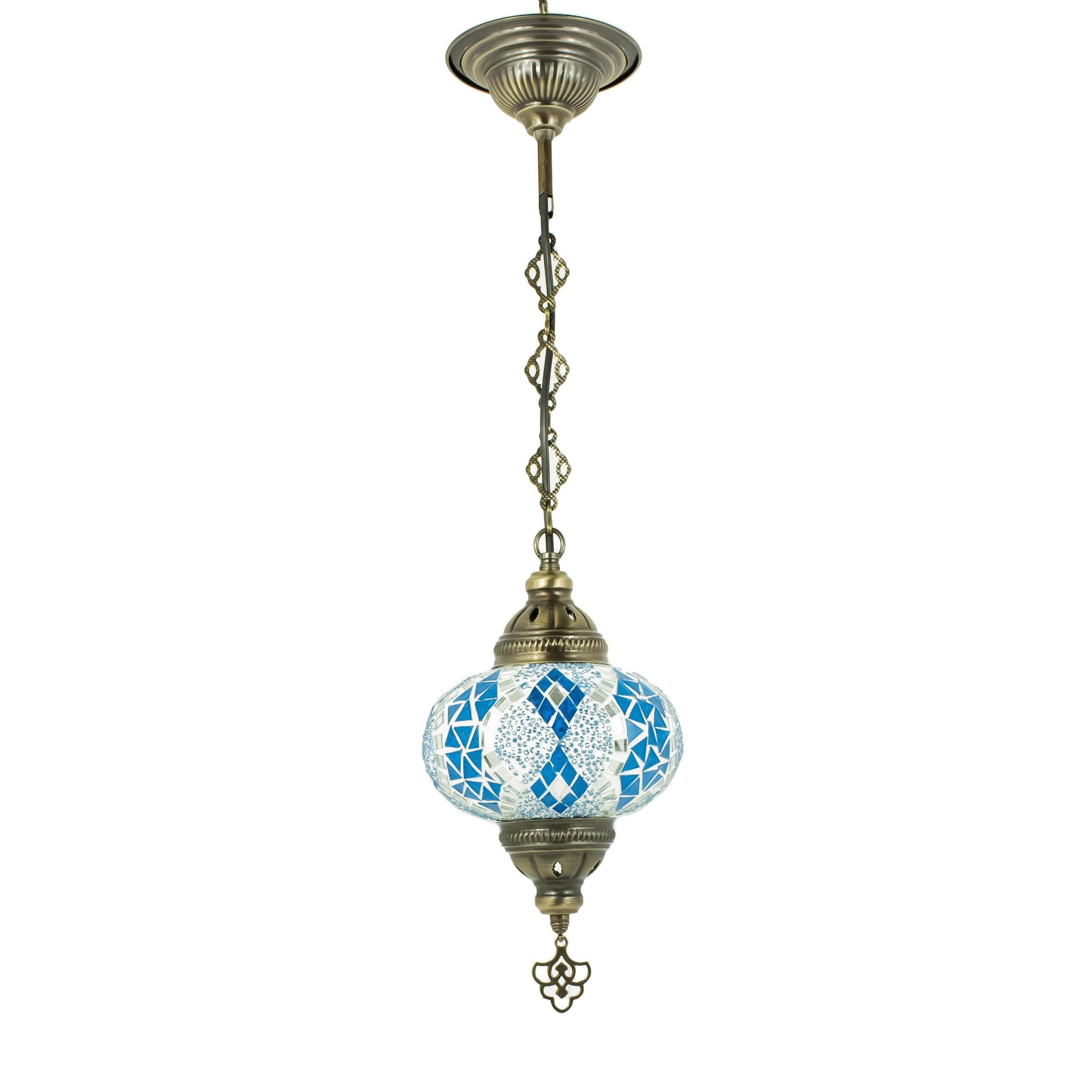 MoslandHome Handmade Turkish Mosaic Chandelier Pendant Lamp 25.6in