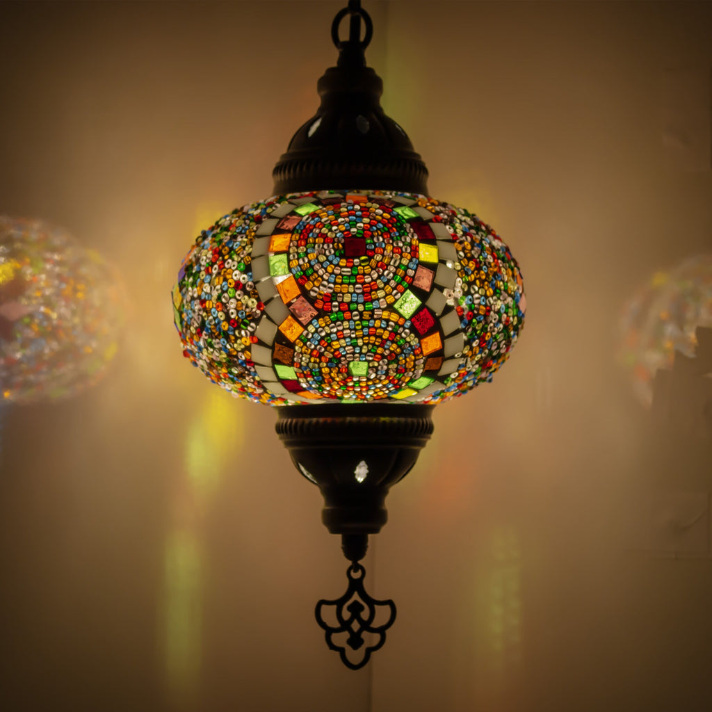 MoslandHome Handmade Turkish Mosaic Pendant Lamp Chandelier
