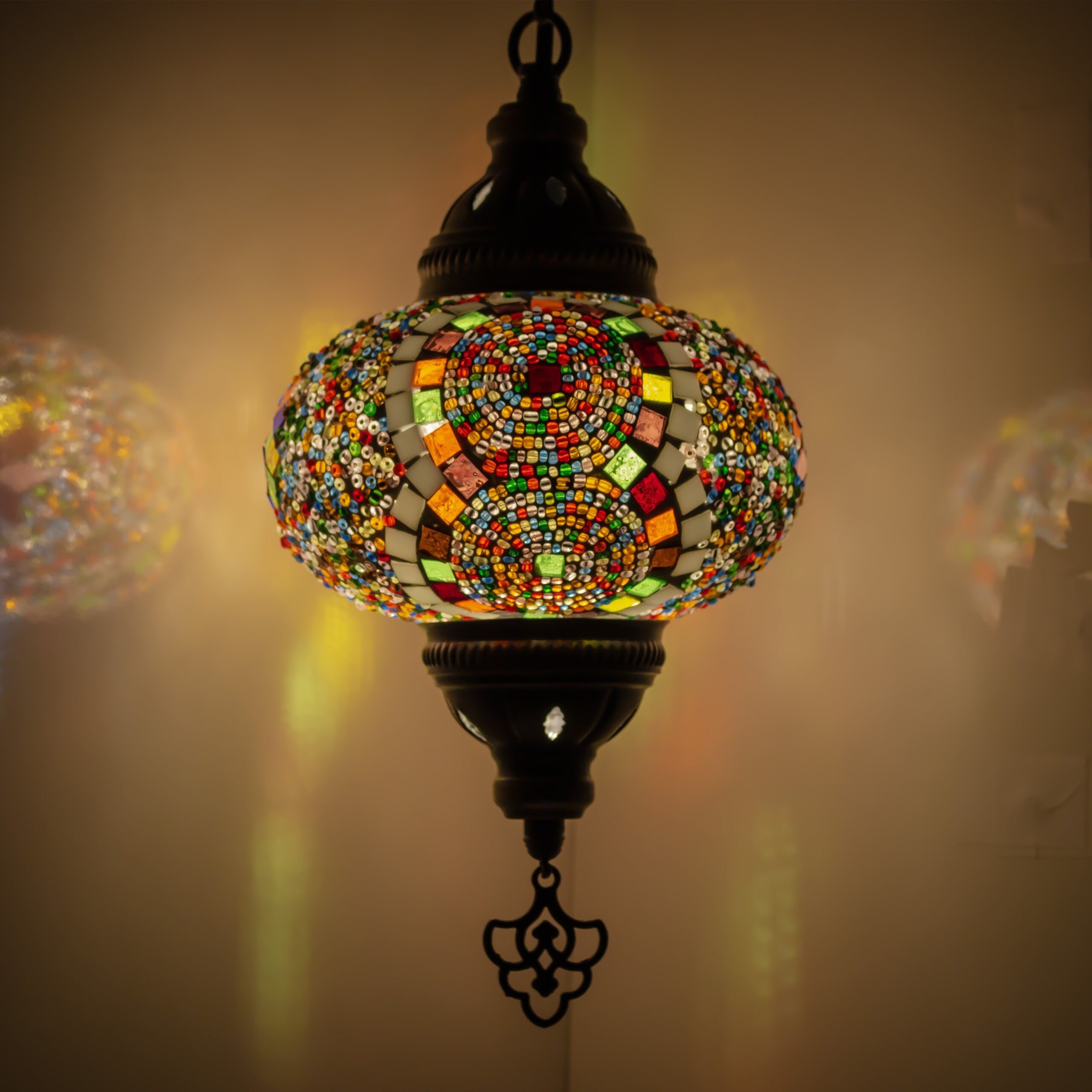 MoslandHome Handmade Turkish Mosaic Pendant Lamp Chandelier