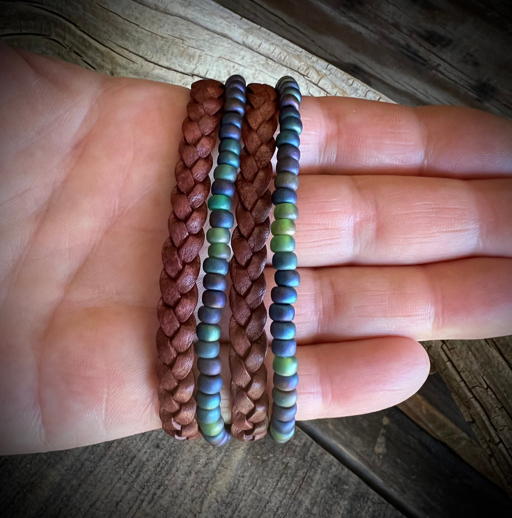 BohoWrapFrancesca Earthy Boho Wrap Bracelet Magnetic Clasp Glass Beads