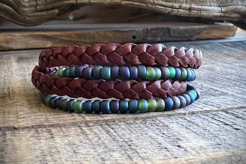 BohoWrapFrancesca Earthy Boho Wrap Bracelet Magnetic Clasp Glass Beads
