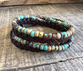 BohoWrapFrancesca Earthy Boho Wrap Bracelet Leather Magnetic Clasp