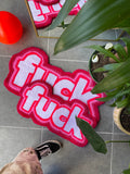 OrnnWorks Handmade F*ck Pink Fluffy Tufted Rug