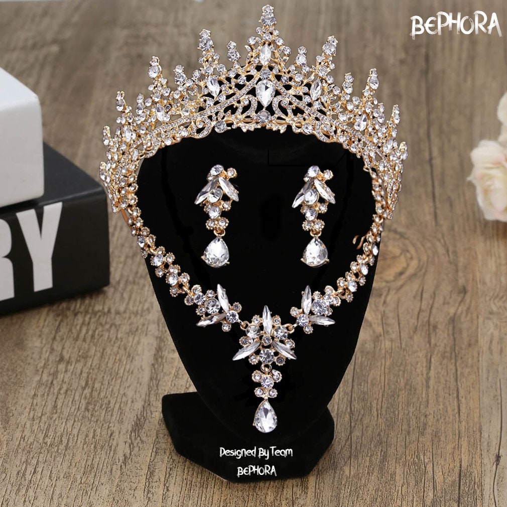 BePhoraStore Handmade Crystal Wedding Crown Silver Bridal Tiara Headpiece