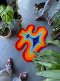 OrnnWorks Drippy Fluid Rainbow Fluffy Tufted Mirror Rug