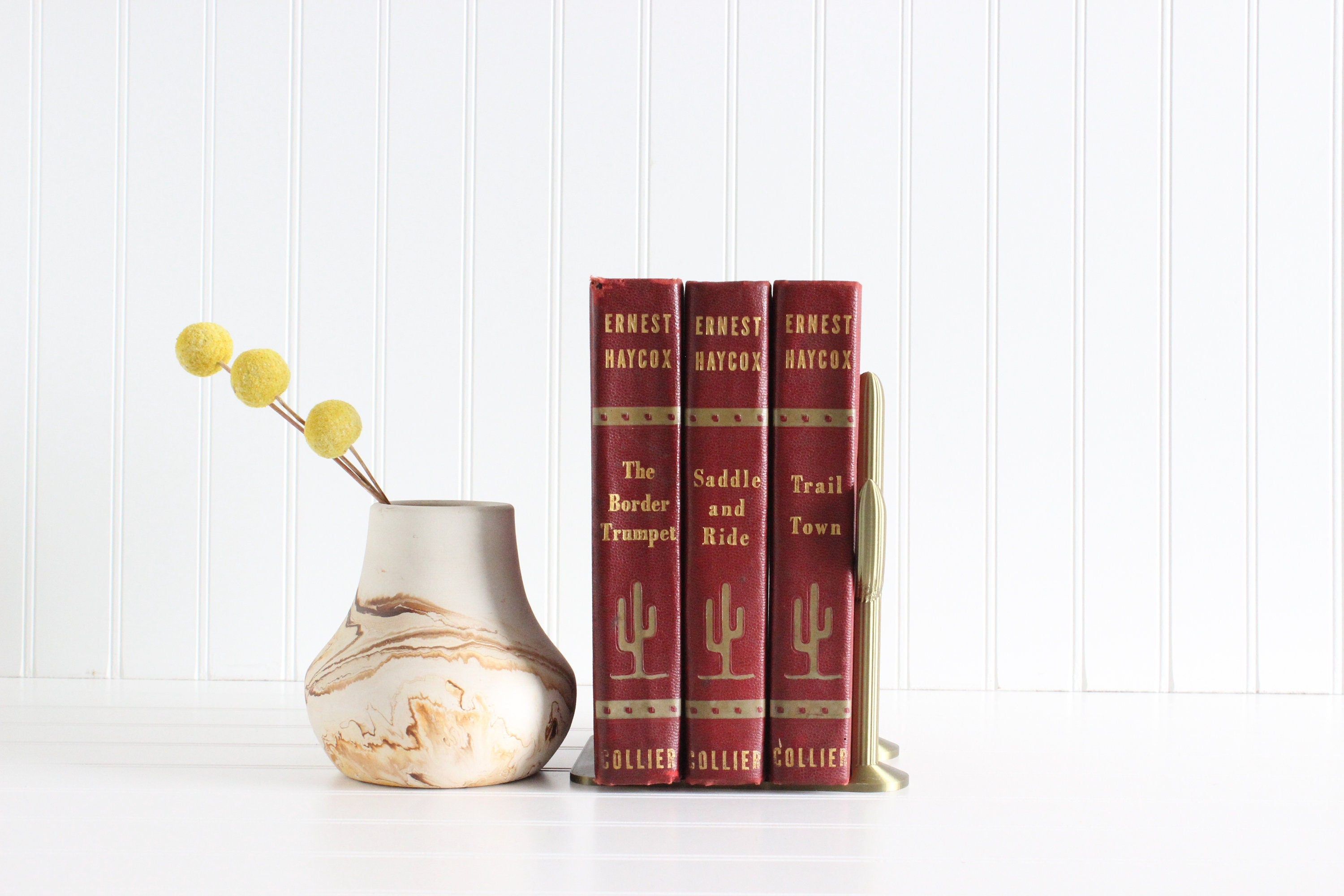 DelightfullyDutch Handmade Cactus Bookend Southwestern Home Decor