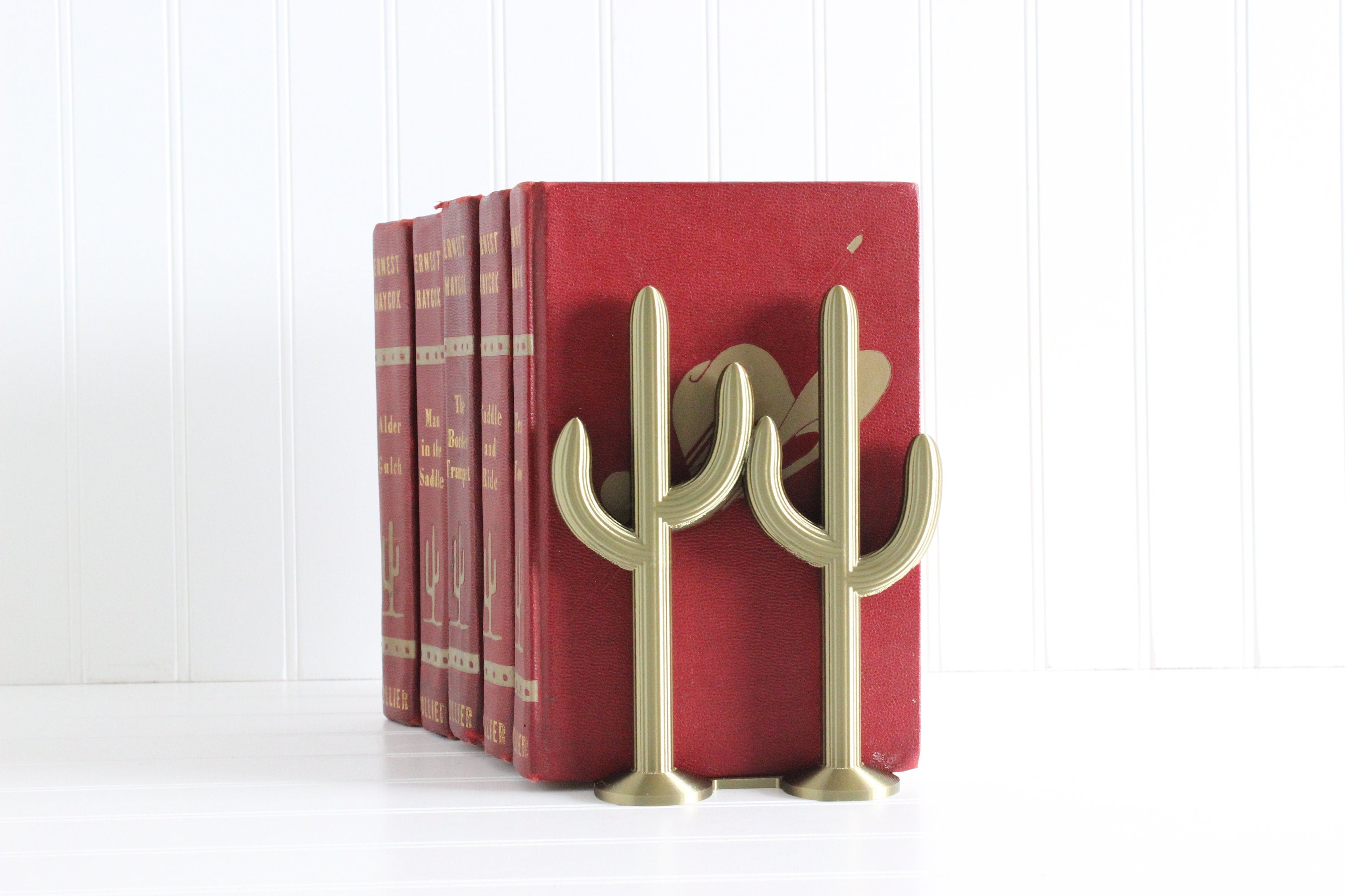 DelightfullyDutch Handmade Cactus Bookend Southwestern Home Decor