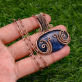 Handmade Sodalite Pendant Necklace: Copper Wire Wrapped Gemstone Jewelry