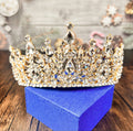 HappyJewelryWorld Queen Crown Gold Crystal Rhinestone Tiara