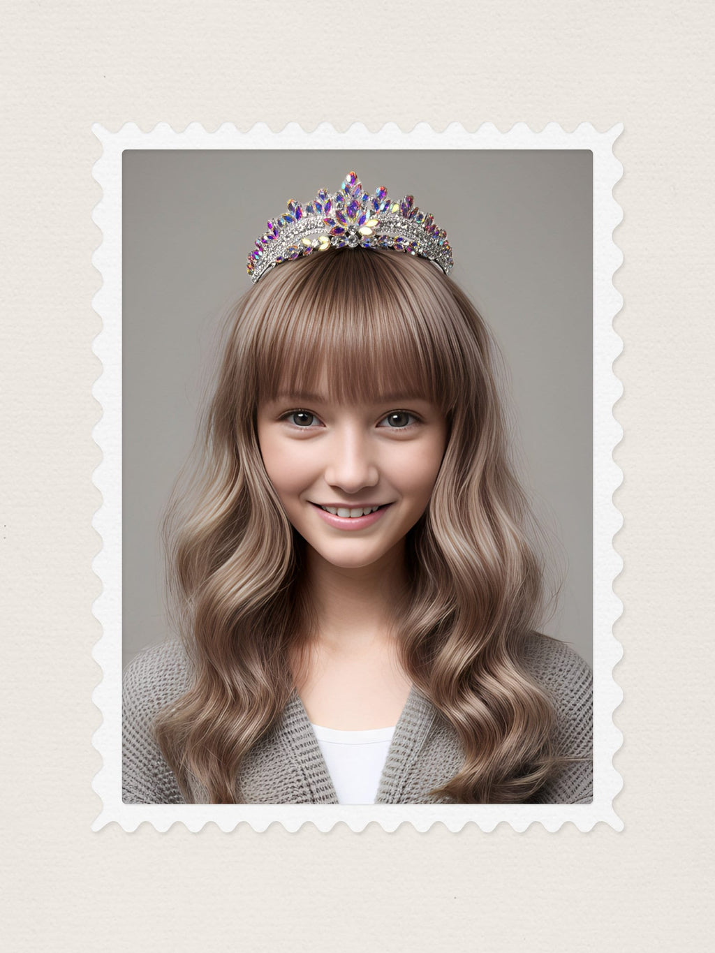 HappyJewelryWorld Silver Wedding Tiara for Girls Crystal Rhinestone