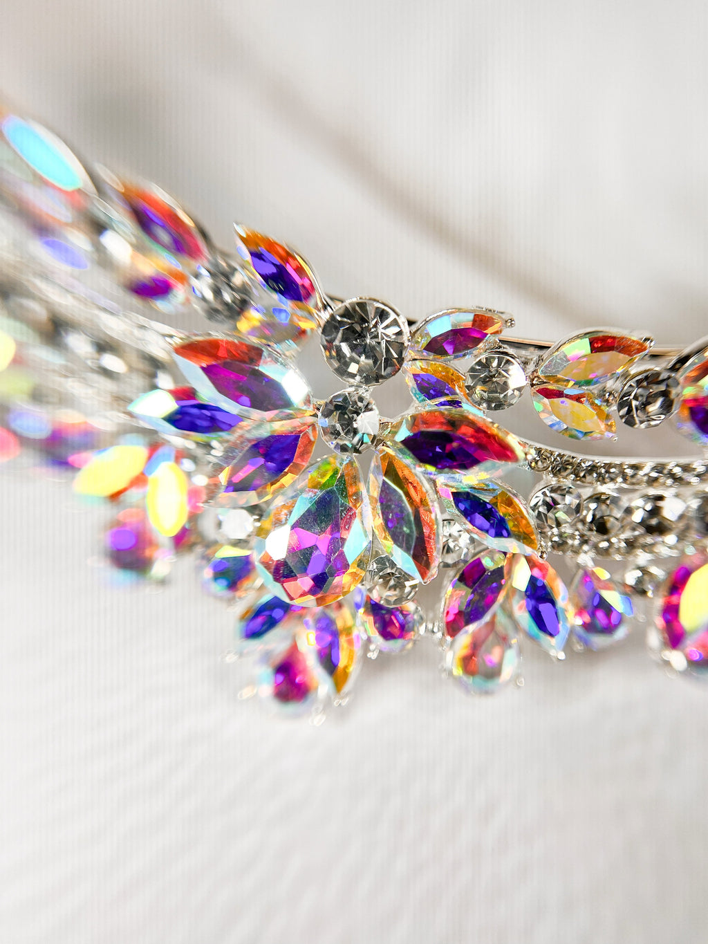 HappyJewelryWorld Silver Wedding Tiara for Girls Crystal Rhinestone