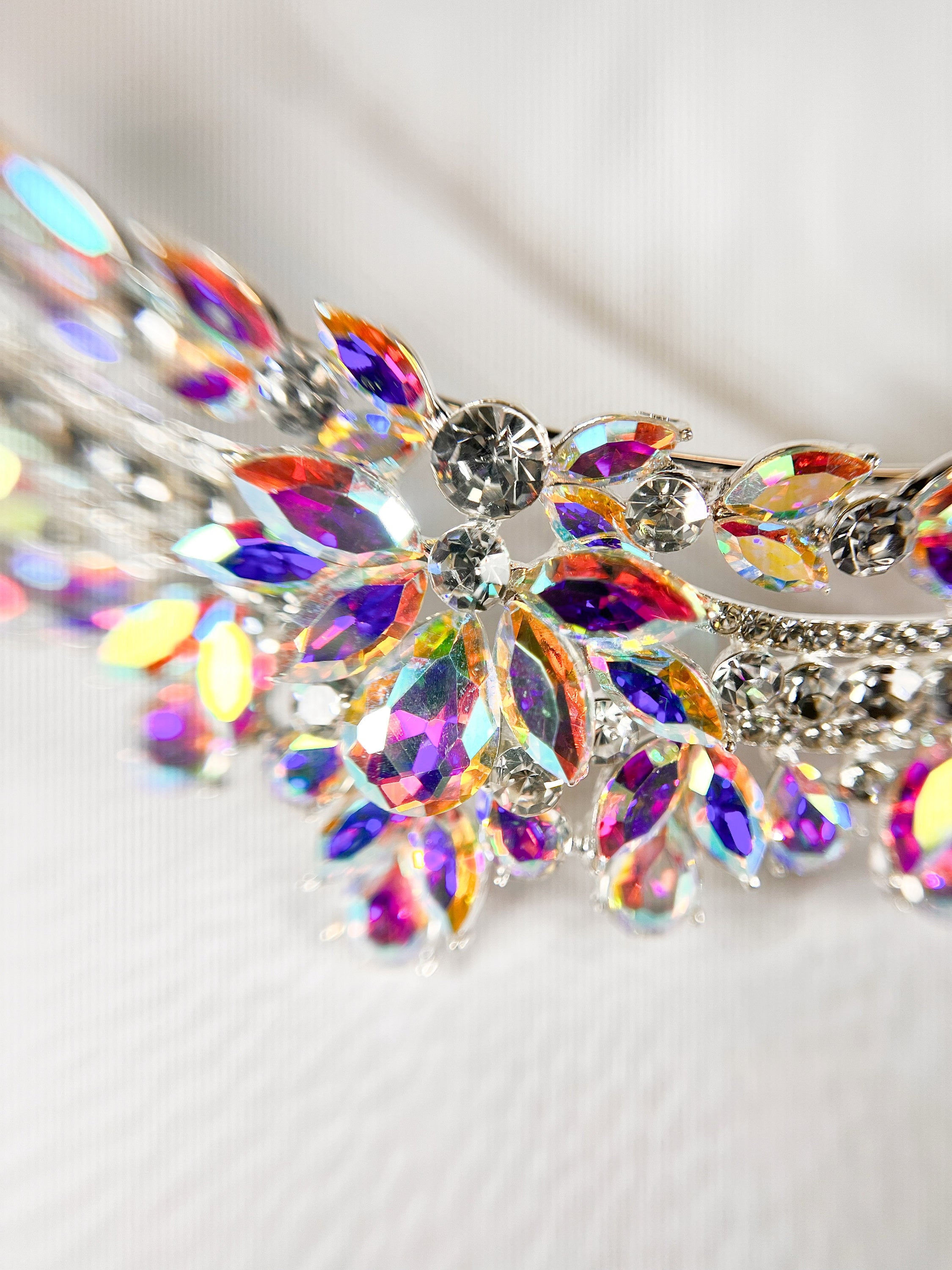 HappyJewelryWorld Silver Wedding Tiara for Girls Crystal Rhinestone