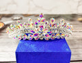 HappyJewelryWorld Silver Wedding Tiara for Girls Crystal Rhinestone