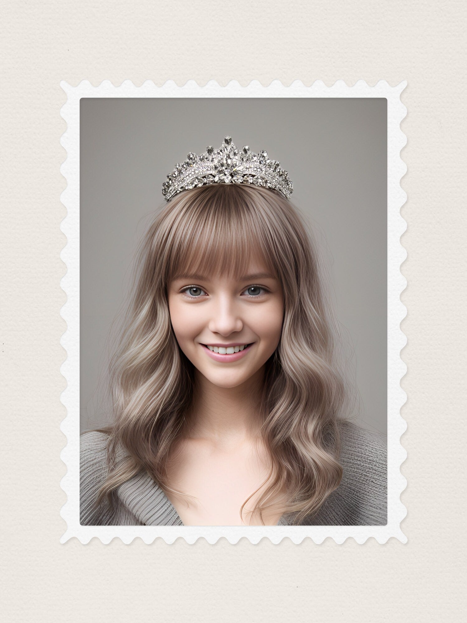 HappyJewelryWorld Silver Crystal Rhinestone Tiara Princess Crown Headband