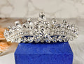 HappyJewelryWorld Silver Crystal Rhinestone Tiara Princess Crown Headband