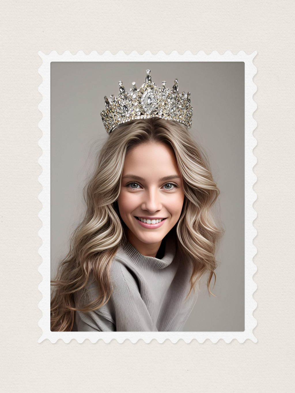 HappyJewelryWorld Gold Queen Crown Rhinestone Tiara