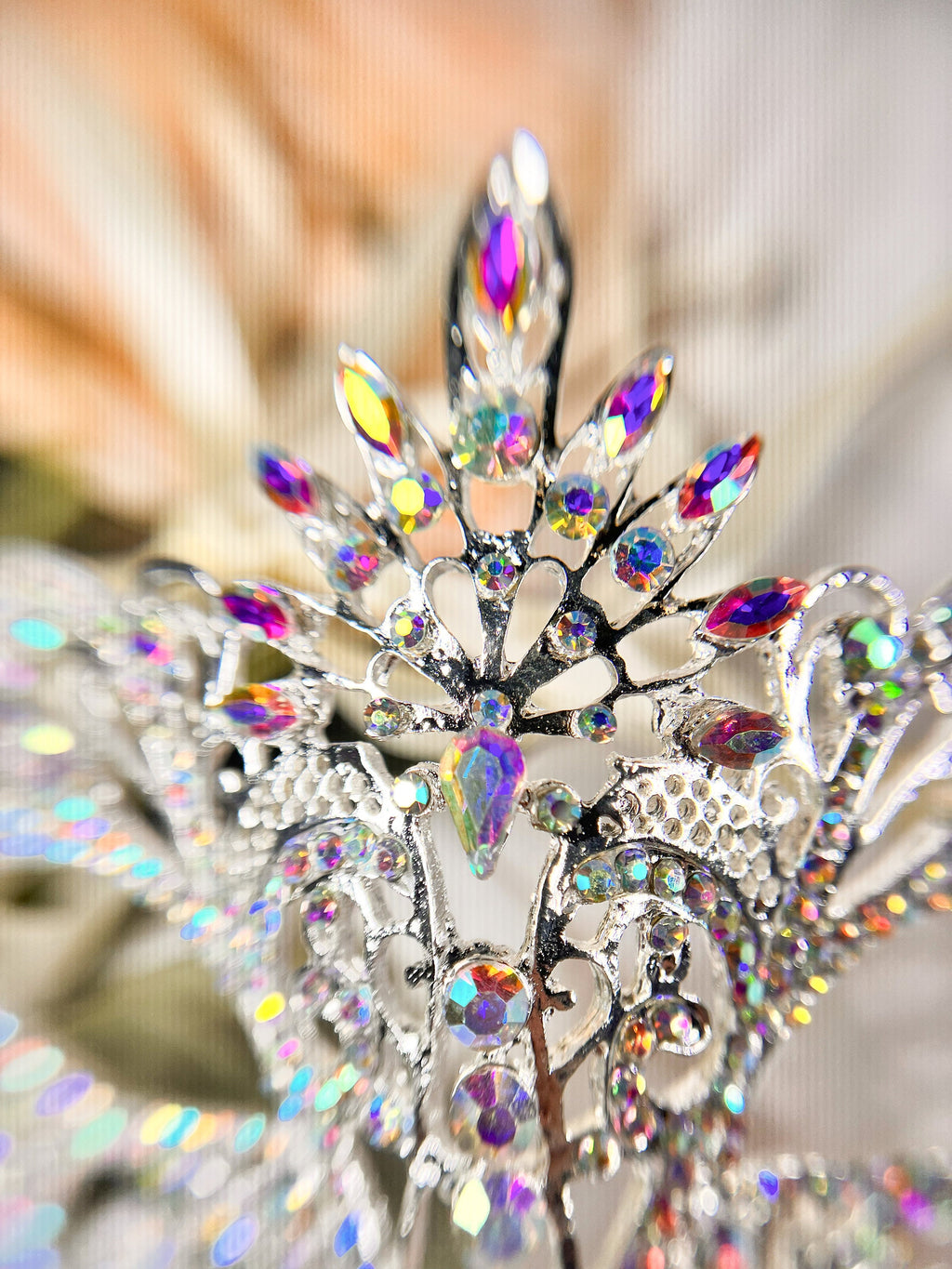 HappyJewelryWorld Crystal Rhinestone Masquerade Eye Mask Silver