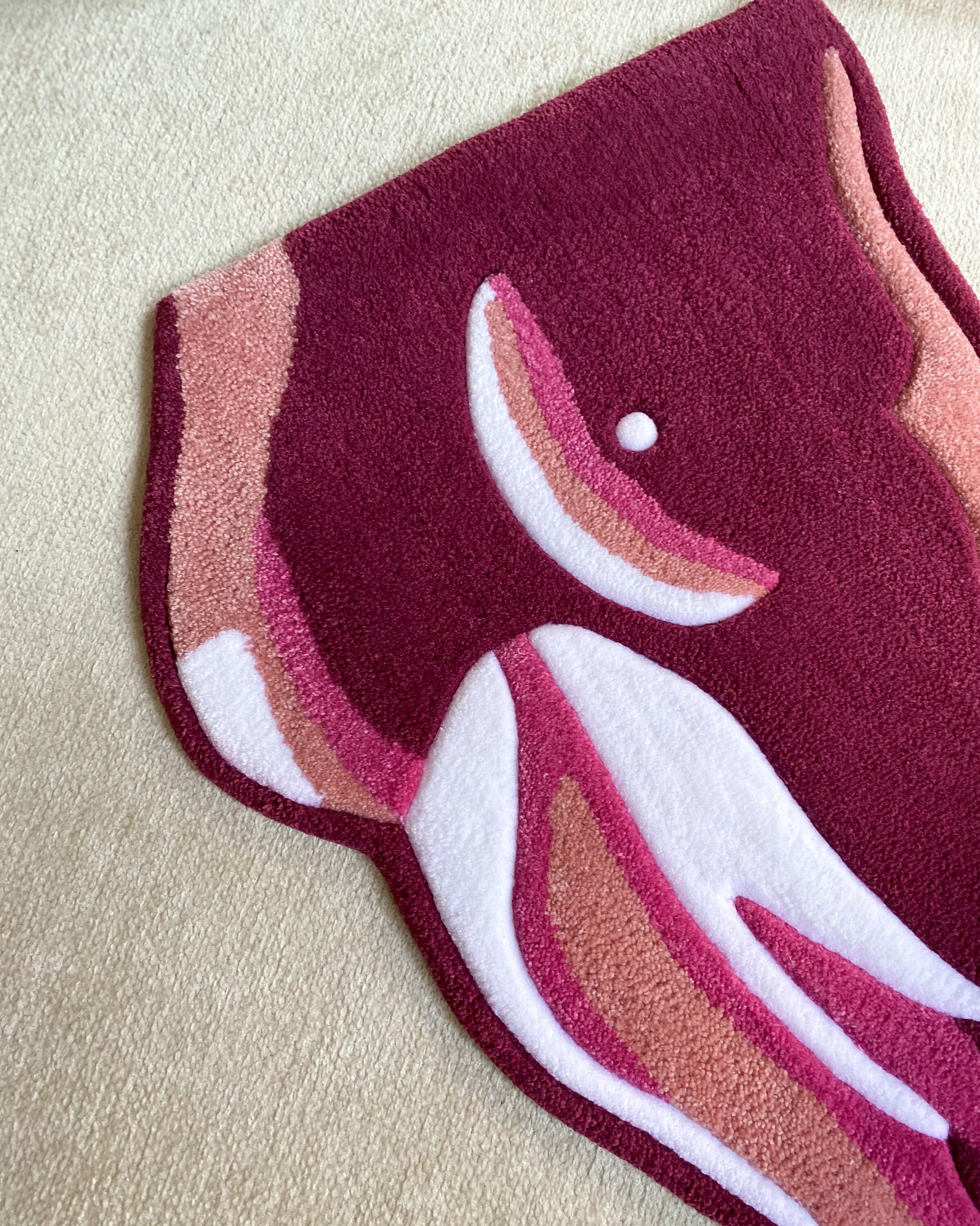 LargoModern Thermal Pink Body Hand Tufted Rug 70cm