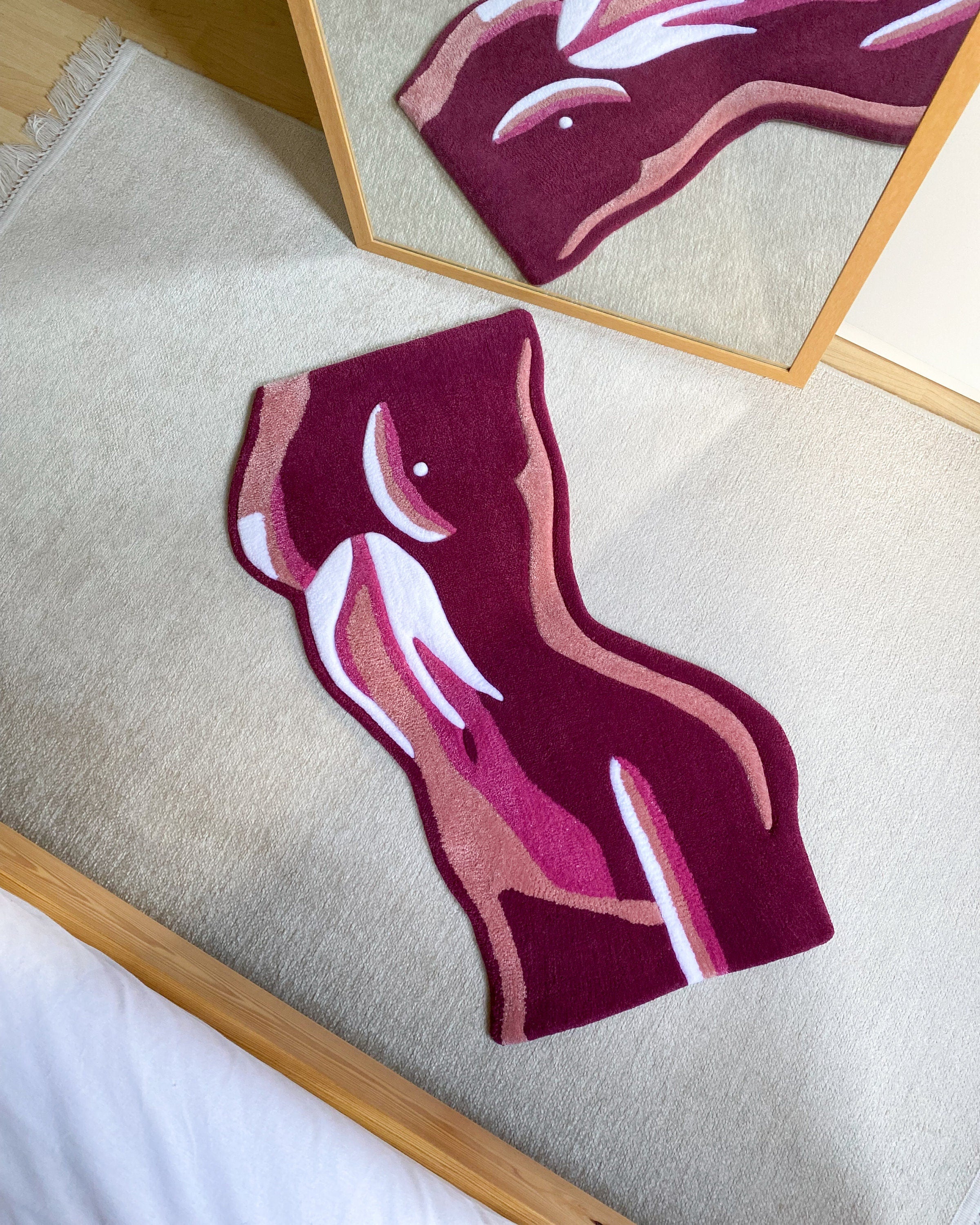 LargoModern Thermal Pink Body Hand Tufted Rug 70cm