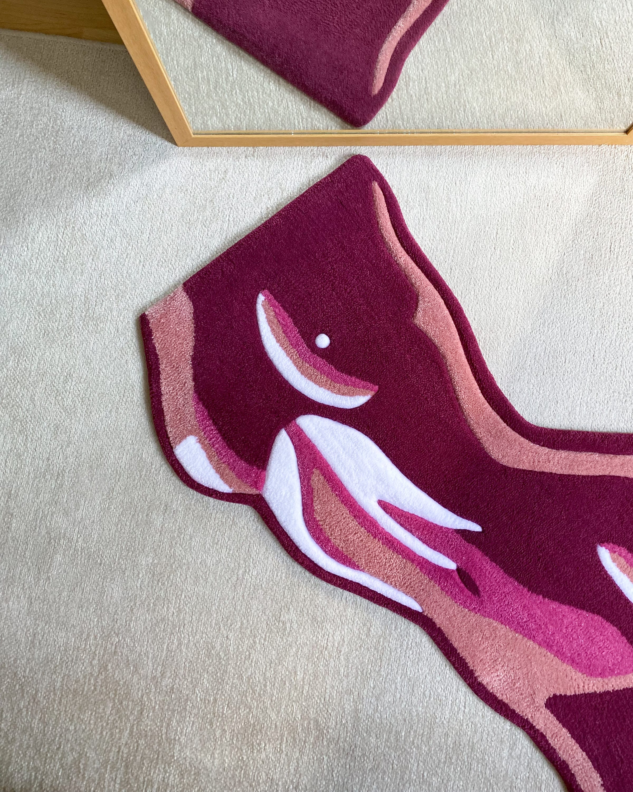 LargoModern Thermal Pink Body Hand Tufted Rug 70cm