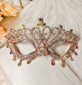 HappyJewelryWorld Venetian Masquerade Mask Rose Gold Rhinestone