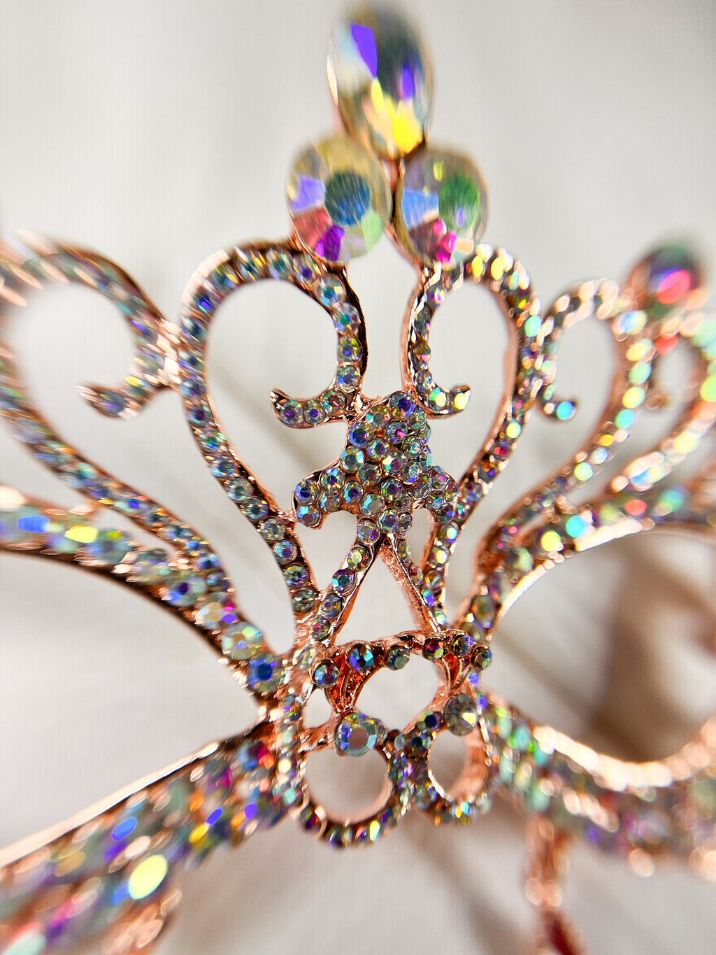 HappyJewelryWorld Venetian Masquerade Mask Rose Gold Rhinestone