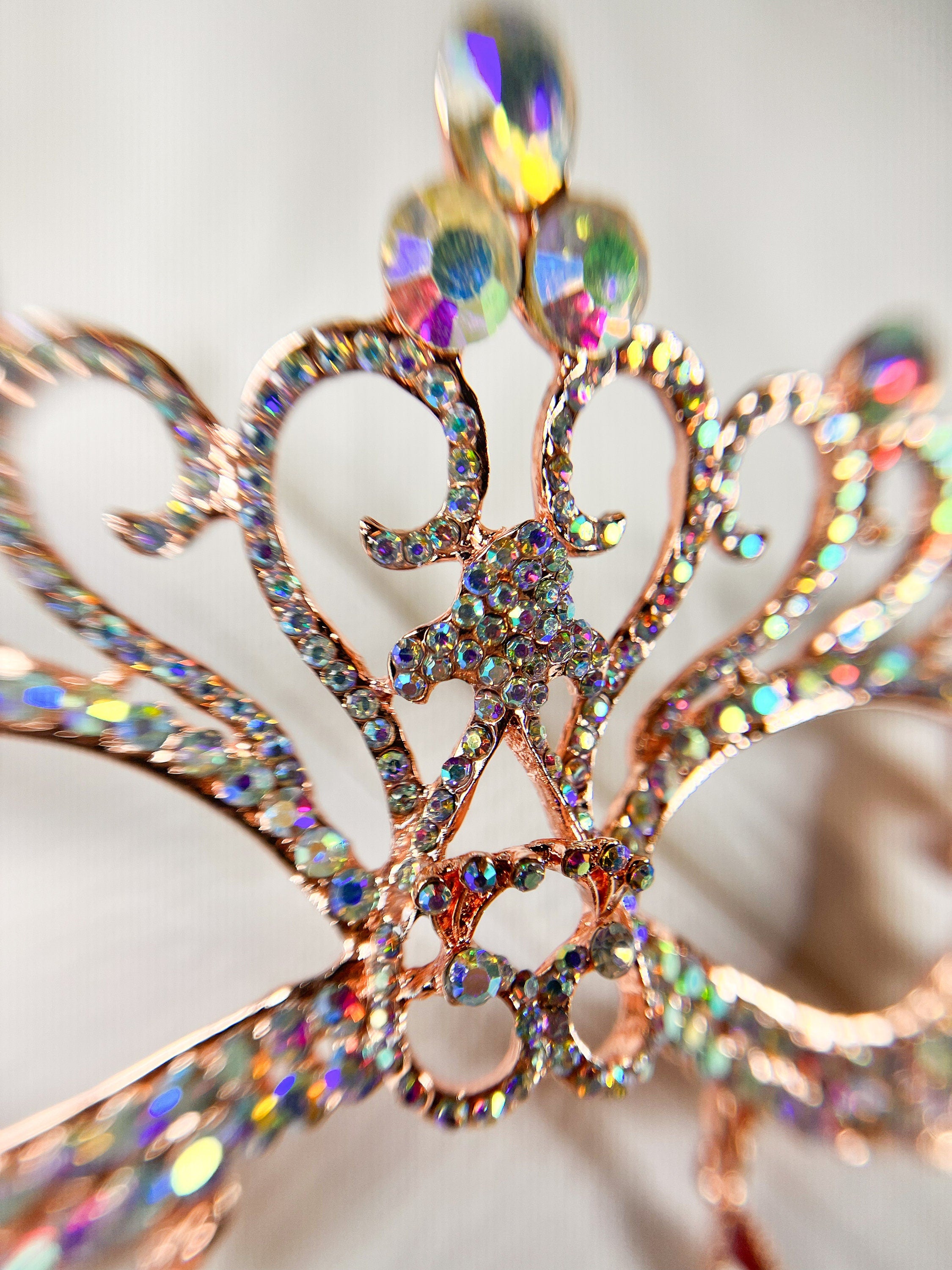 HappyJewelryWorld Venetian Masquerade Mask Rose Gold Rhinestone