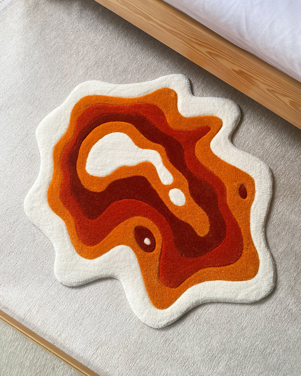 LargoModern Hand Tufted Wavy Rug Handmade Carved Acrylic Cotton