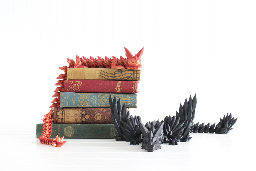 DelightfullyDutch Articulated Dragon Figurine 3D Printed Desk Fidget Toy
