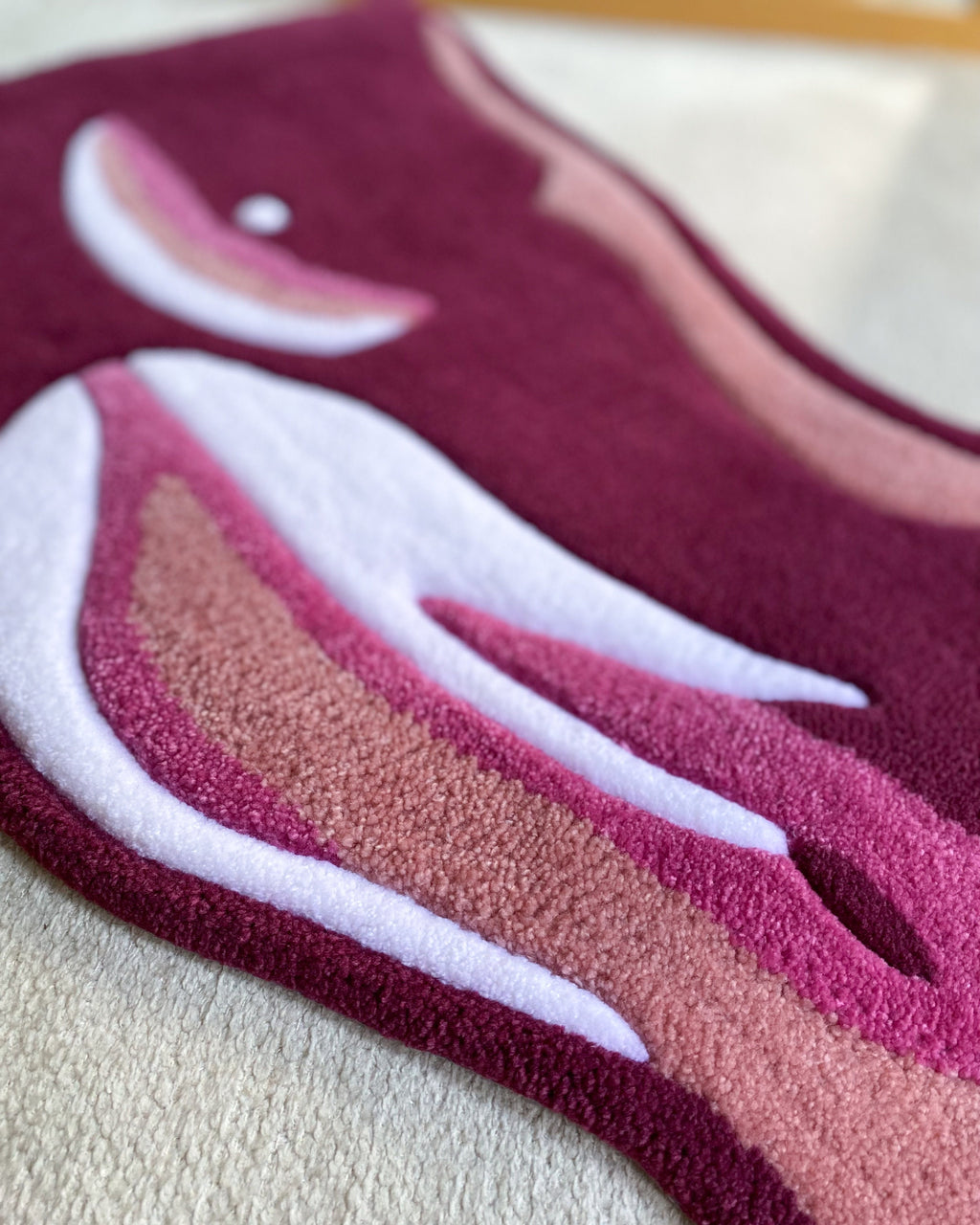 LargoModern Thermal Pink Body Hand Tufted Rug 70cm