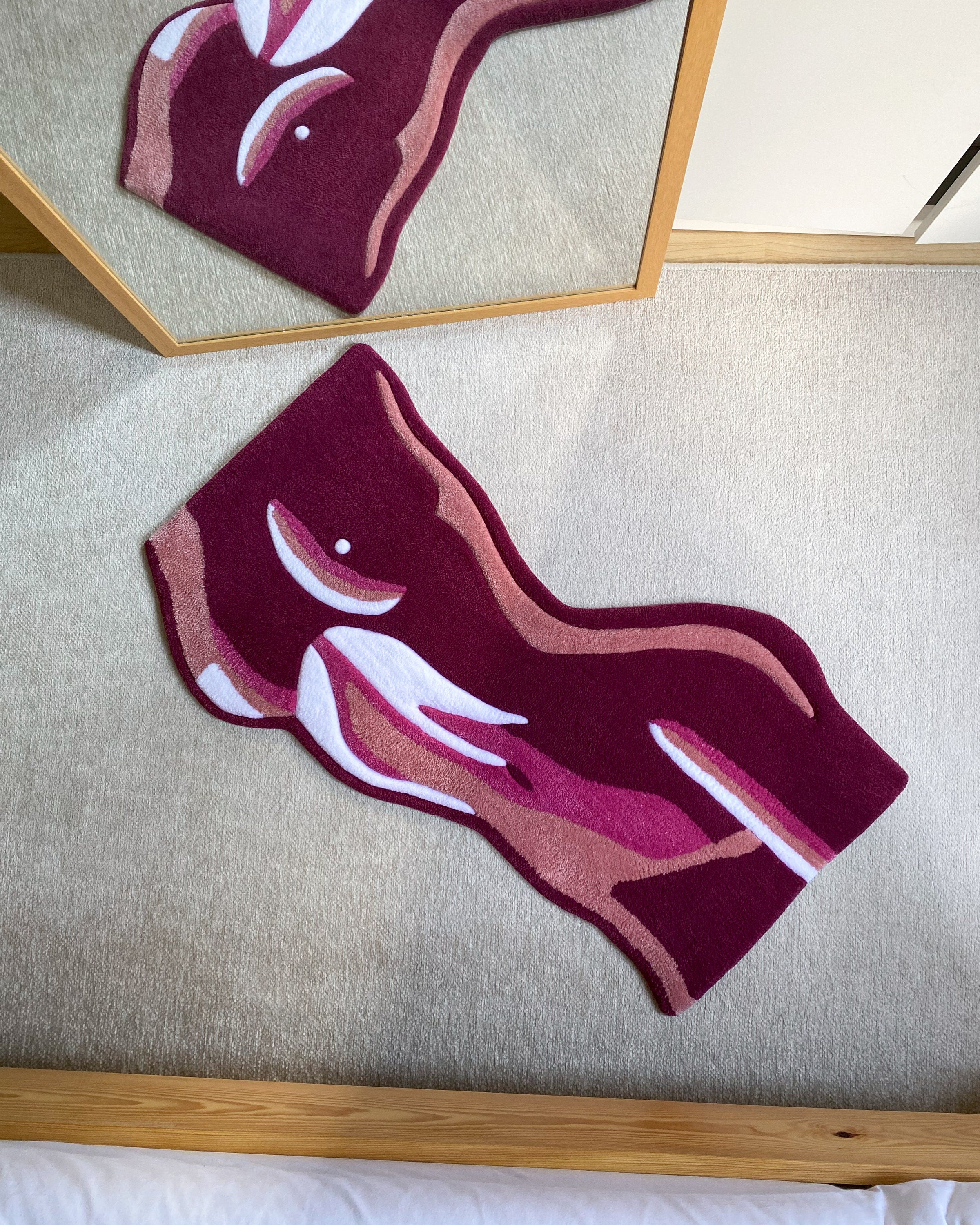 LargoModern Thermal Pink Body Hand Tufted Rug 70cm