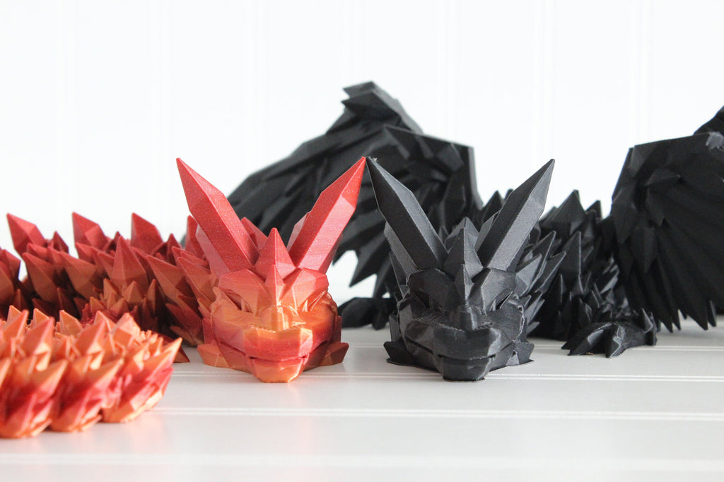 DelightfullyDutch Articulated Dragon Figurine 3D Printed Desk Fidget Toy