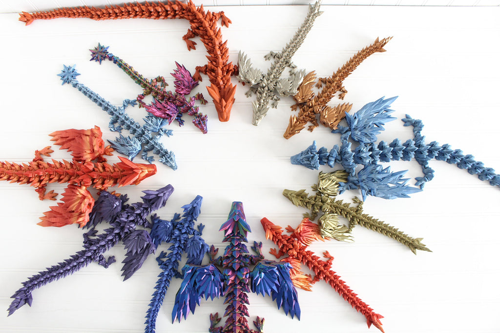 DelightfullyDutch Articulated 3D Printed Fidget Desk Toy Dragon