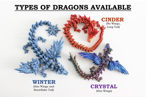 DelightfullyDutch Articulated Dragon Figurine 3D Printed Desk Fidget Toy