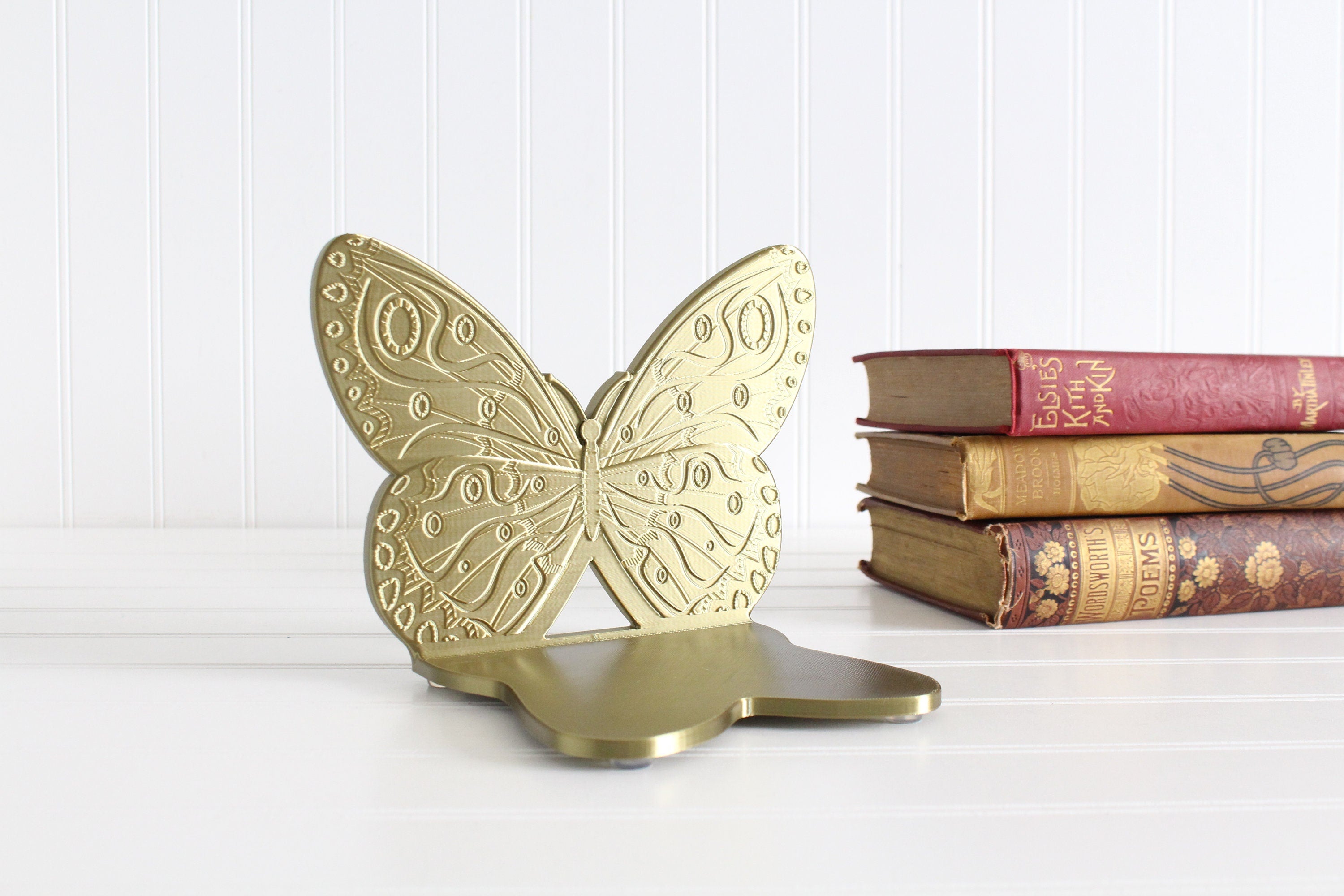 DelightfullyDutch 3D Printed Butterfly Bookend Bookshelf Decor Bookends