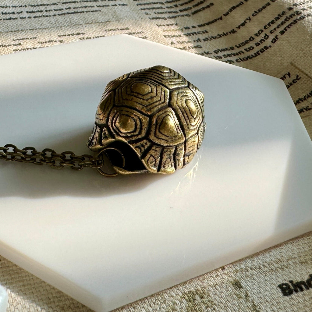 VanillaStarCafe Bronze Ringing Turtle Shell Necklace