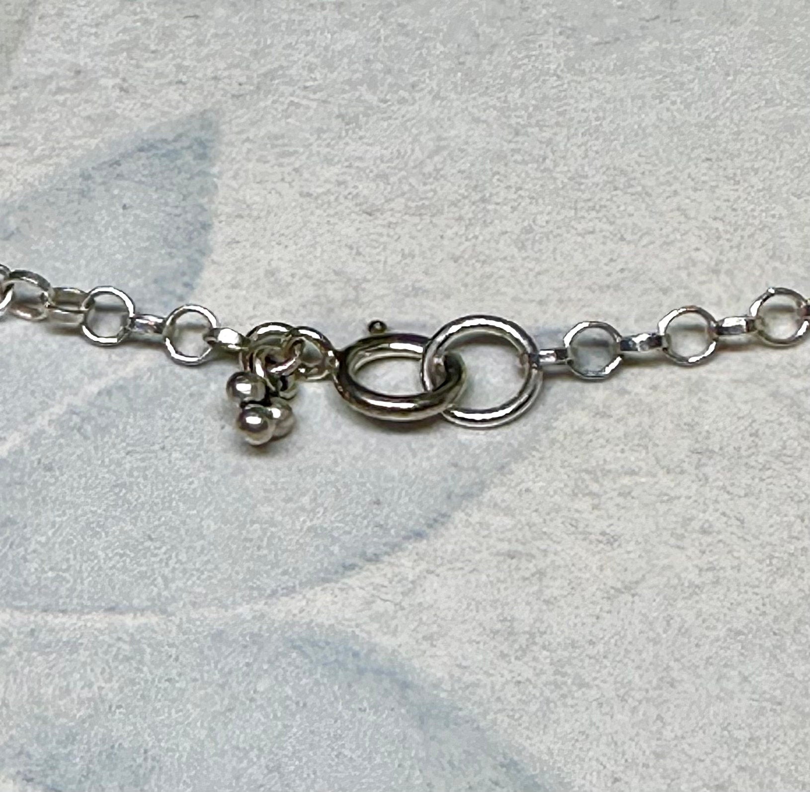 MossberryandStone Triple Charm Sterling Silver Pendant Necklace Labradorite 17in