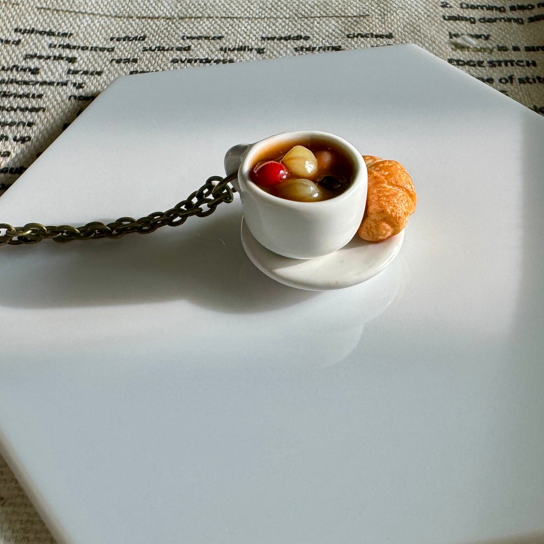 VanillaStarCafe Acorn and Veggie Stew Miniature Pendant Necklace