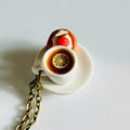 VanillaStarCafe Acorn Lemon Tea Miniature Ceramic Charm Necklace 24in