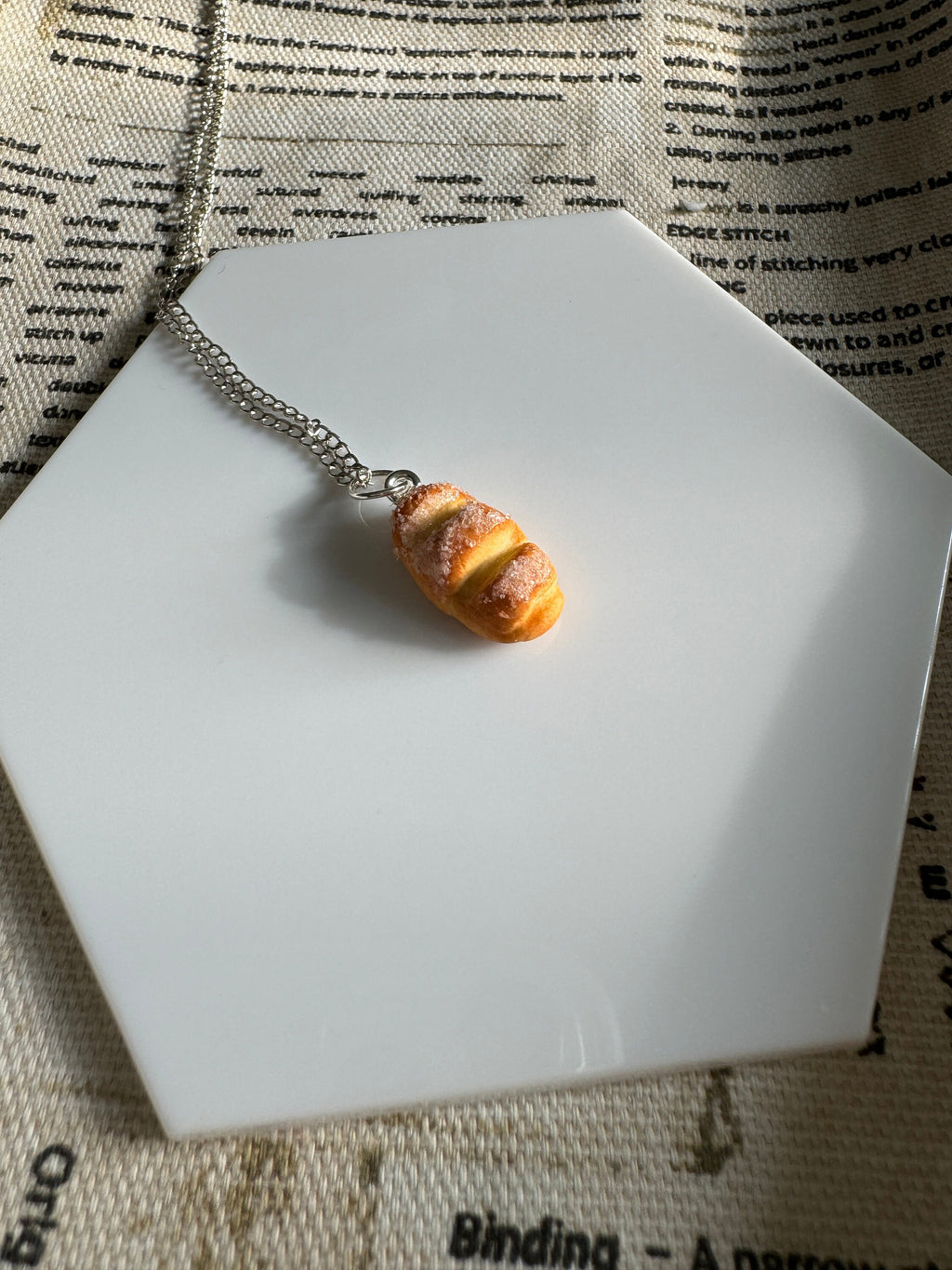 VanillaStarCafe Acorn Loaf Polymer Clay Charm Necklace 24in