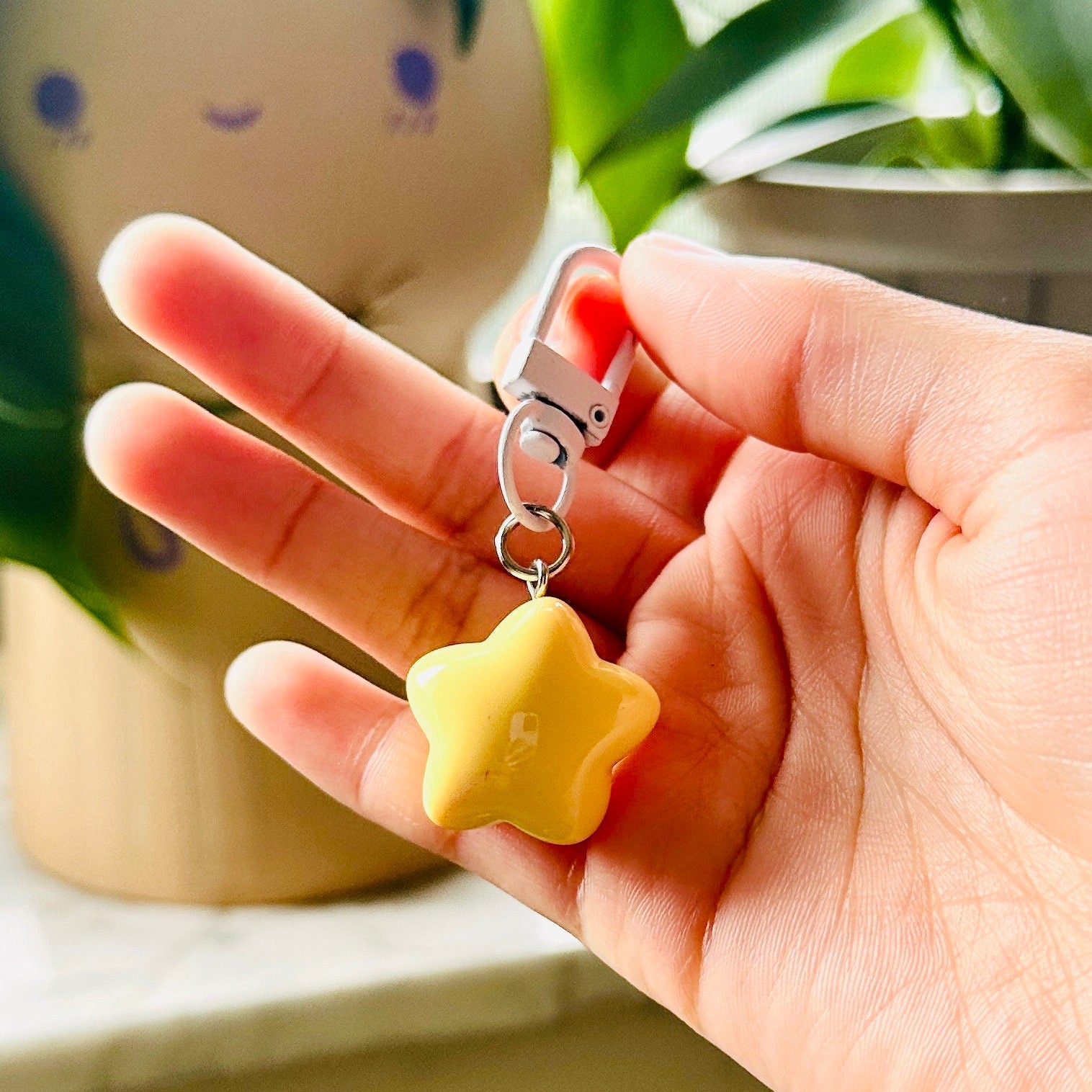 VanillaStarCafe Kirby Stars Keychain - Acrylic Charm