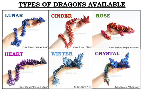 Articulated Dragon 3D Printed Desk Fidget Toy Figurine
