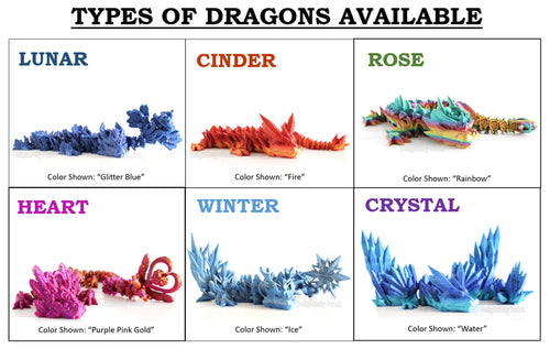 DelightfullyDutch Articulated Dragon 3D Printed Crystal Desk Toy
