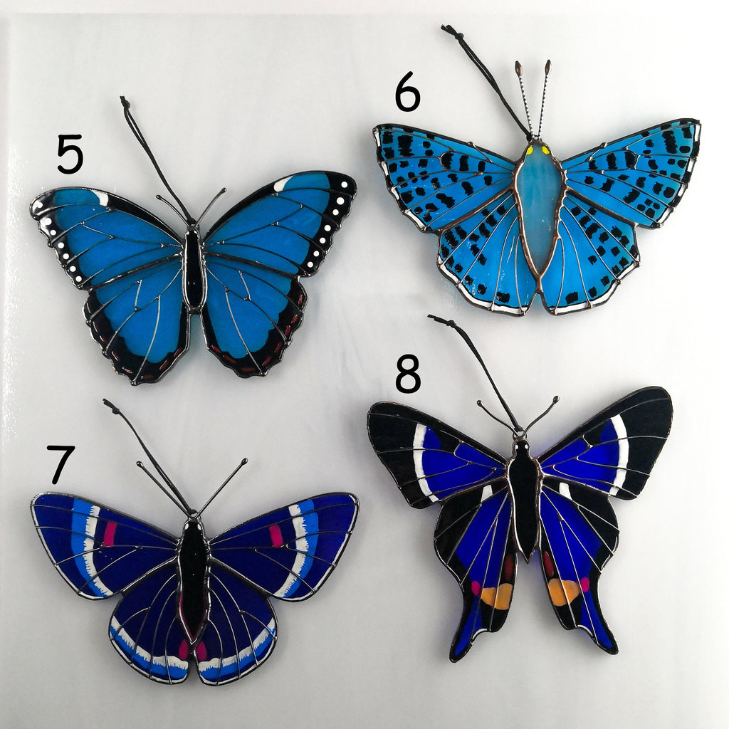 Zebra Swallowtail Butterfly Suncatcher Stained Glass Window Hanging