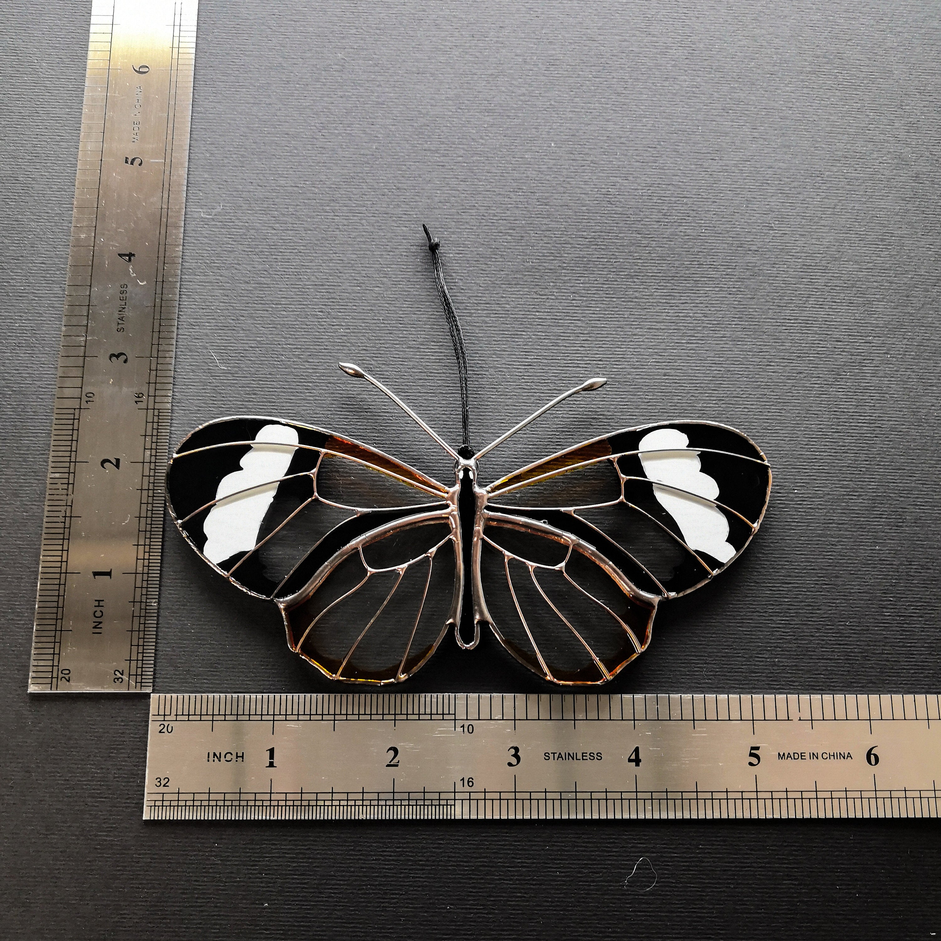 SunStainedGlassUA Handmade Stained Glass Butterfly Suncatcher Tiffany Style