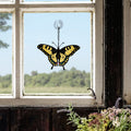 SunStainedGlassUA Yellow Swallowtail Butterfly Stained Glass Suncatcher