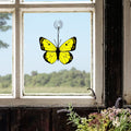 SunStainedGlassUA Clouded Yellow Butterfly Stained Glass Suncatcher