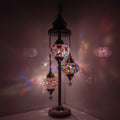 MoslandHome Handmade Turkish Mosaic Floor Lamp 3 Globe Corner