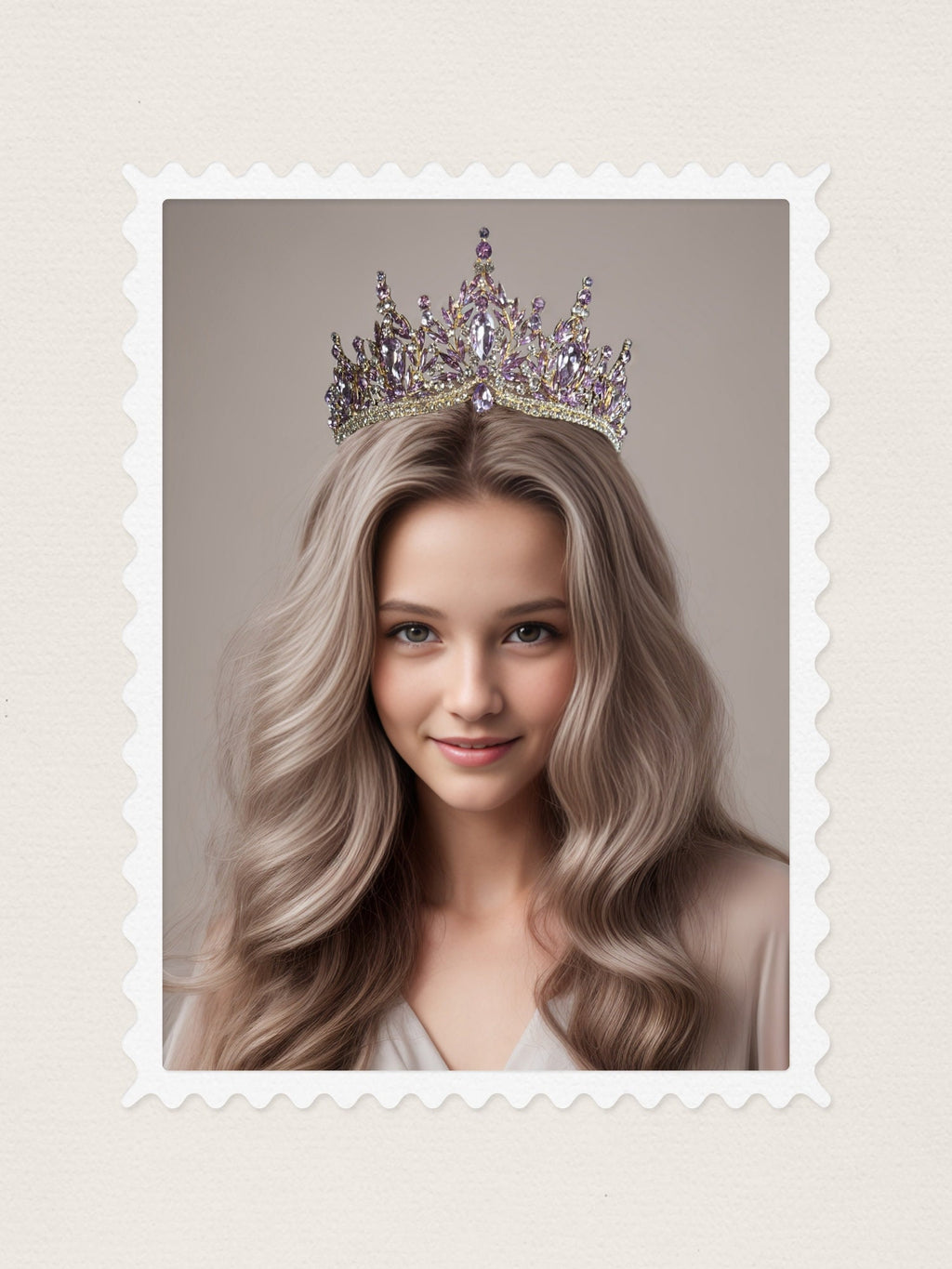 HappyJewelryWorld Purple Crystal Tiara Victorian Bridal Crown Headband