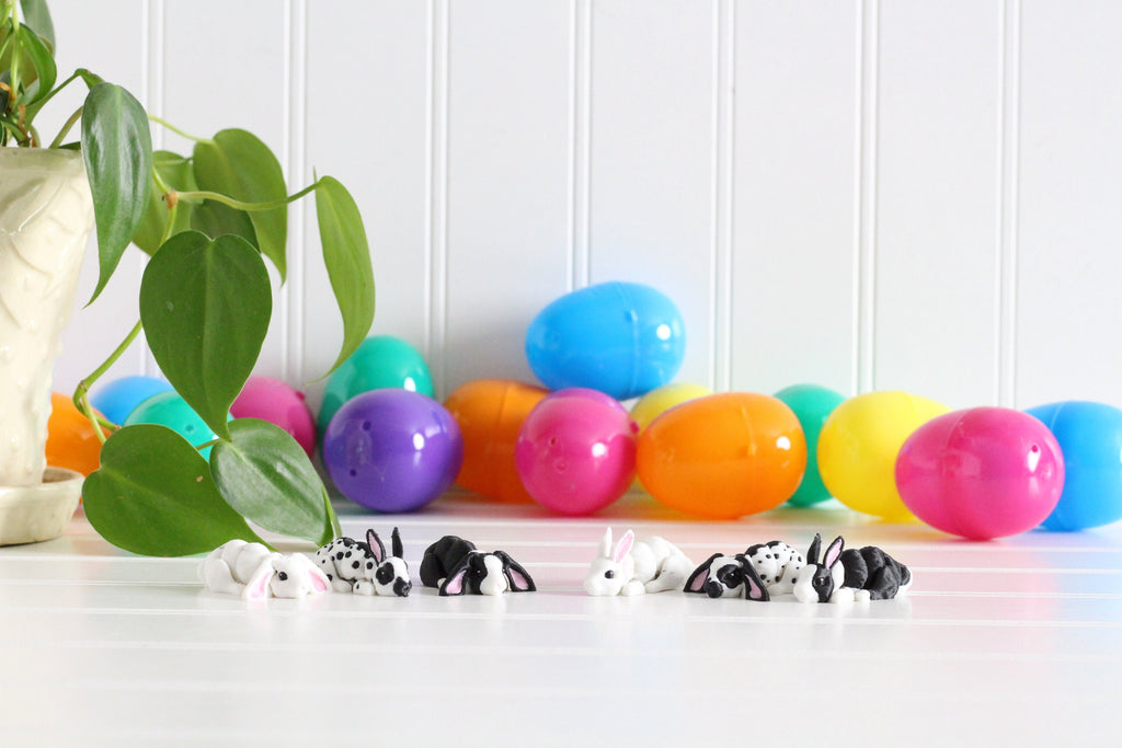 Mini Rabbit Figurines Easter Egg Fillers 3D Printed 5 Pack
